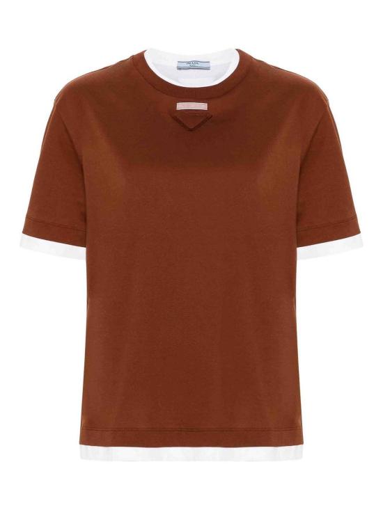  프라다 반팔 티셔츠 3547BSOOO15ZGF0005 Light Brown