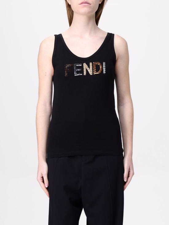24FW 펜디 민소매 티셔츠 FS9708 AT2D F0GME Black