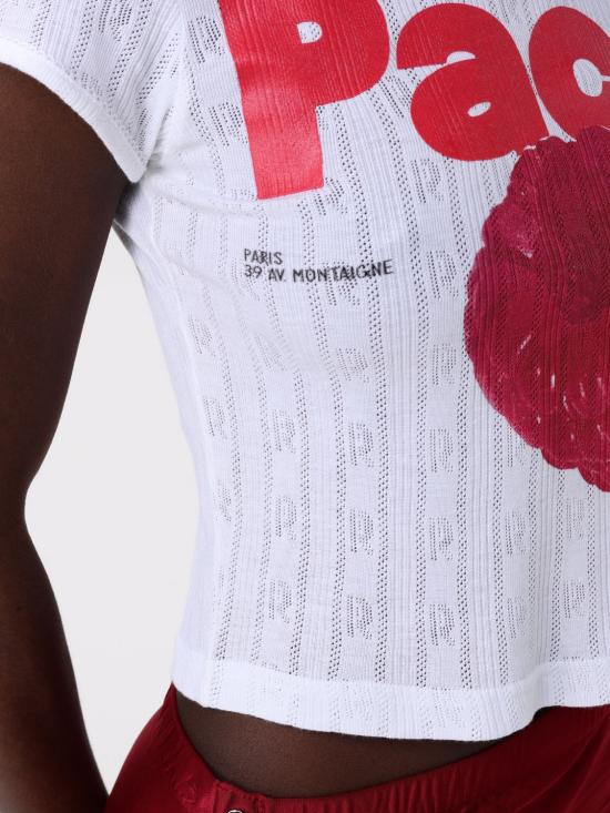 25SS 파코라반 반팔 티셔츠 25PJTE003CO0557 P100 White - PACO RABANNE