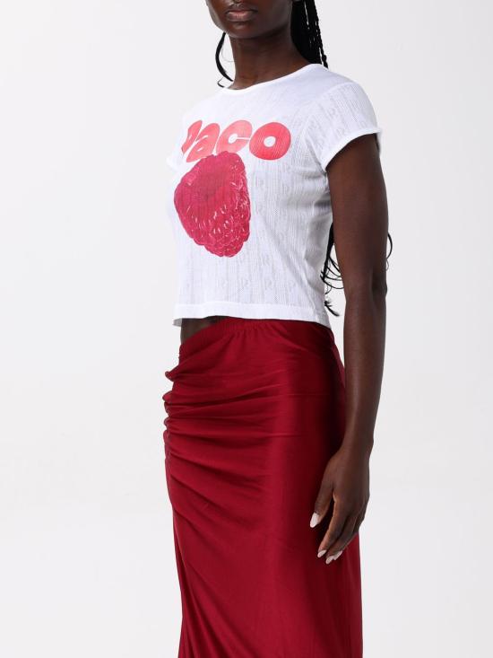 25SS 파코라반 반팔 티셔츠 25PJTE003CO0557 P100 White - PACO RABANNE