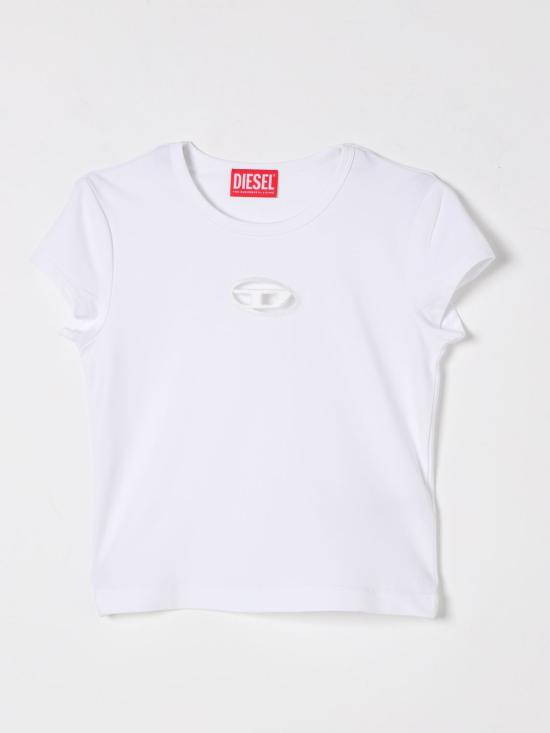 25FW [키즈] 디젤 티셔츠 J018300AFAA K100 White