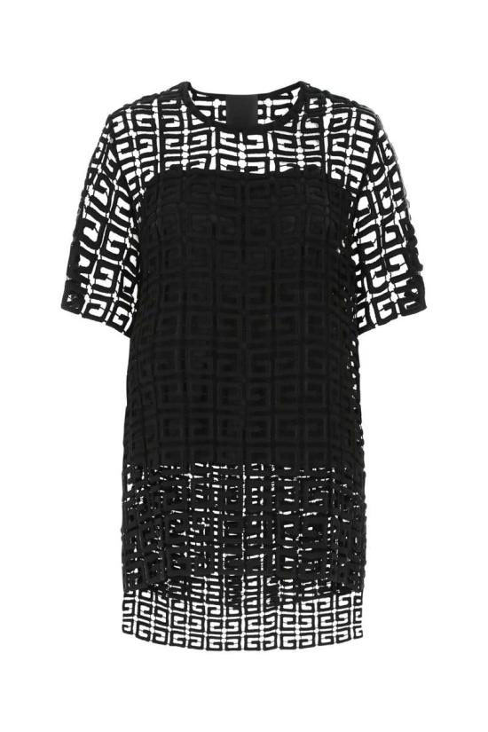  지방시 올오버 4G 자수 블라우스 BW60WH20C3 001 Black