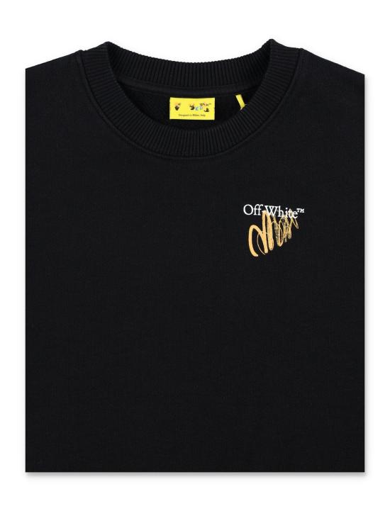 25SS [키즈] 오프화이트 풀오버 OBBA001S25FLE005 1001 BLACK - OFF WHITE