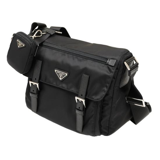 25FW 프라다 삼각로고 리나일론 메신저백  1BD953RV44F0002B1M BLACK DOM - PRADA