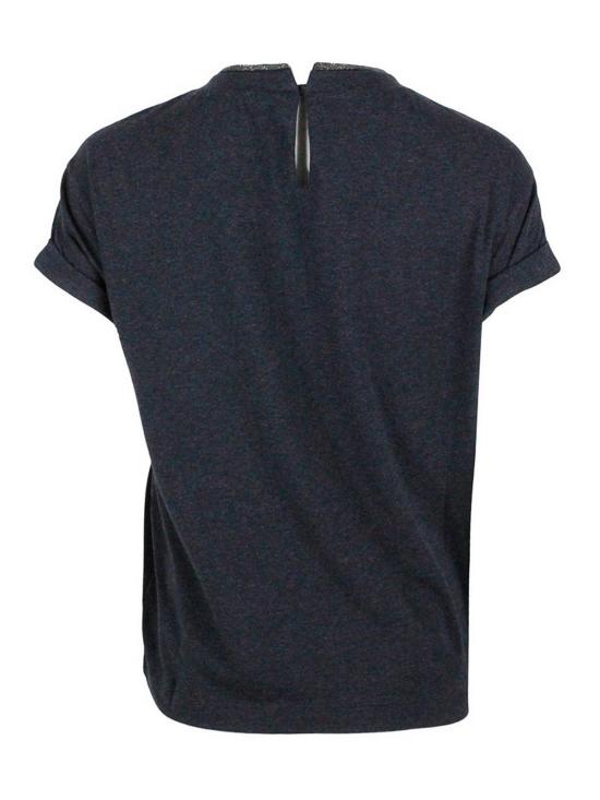26FW 브루넬로 쿠치넬리 콘트라스트 트림 코튼 티셔츠 M0T18BD200C055 GREY - BRUNELLO CUCINELLI