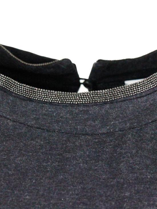 26FW 브루넬로 쿠치넬리 콘트라스트 트림 코튼 티셔츠 M0T18BD200C055 GREY - BRUNELLO CUCINELLI