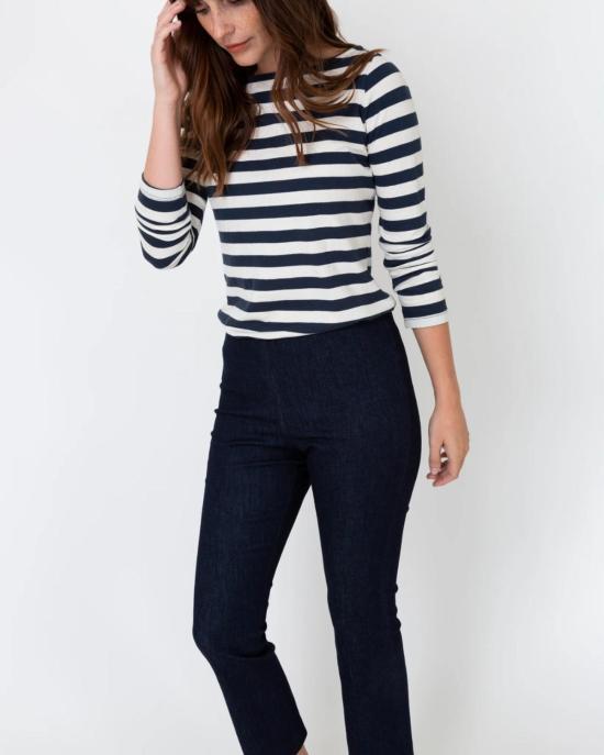  매쉬번 데님 팬츠 페이 플레어 팬츠 인디고 스트레치 데님 - MASHBURN