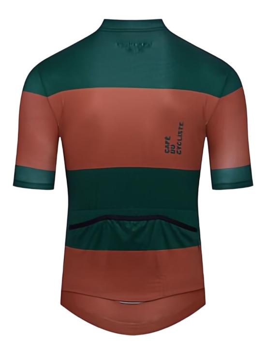  카페 뒤 사이클리스트 반팔 티셔츠 ANGELINE SEQUOIA DARK SEA Red green - CAFE DU CYCLISTE
