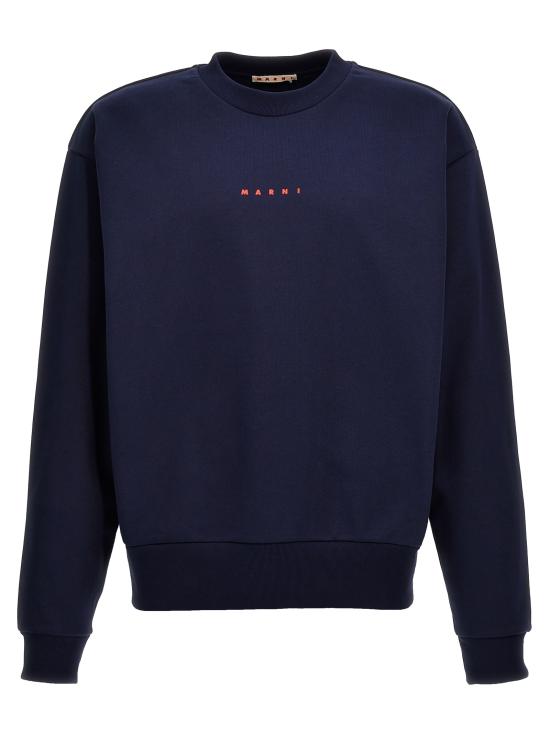 마르니 미니 로고 코튼 스웨트 셔츠 FUMU0074P9USCU87LOB95 BLUE DOM