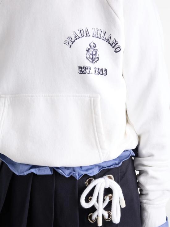  프라다 후드 티셔츠 134713SOOO16V4 F0009 BIANCO - PRADA