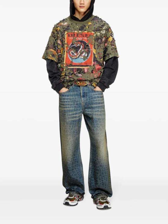  디젤 반팔 티셔츠 P014670SPBM green - DIESEL