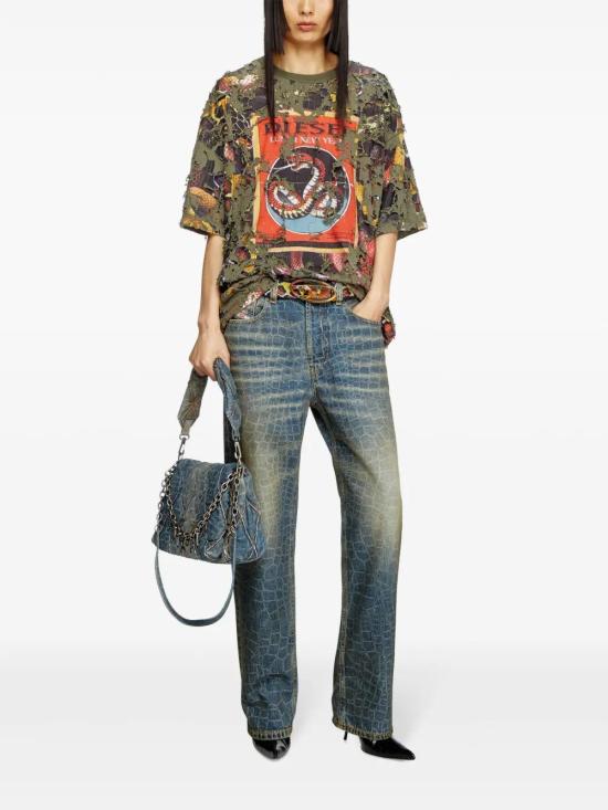  디젤 반팔 티셔츠 P014670SPBM green - DIESEL