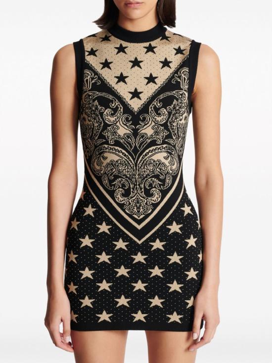  발망 미디 원피스 CF1R4205KF76 - BALMAIN