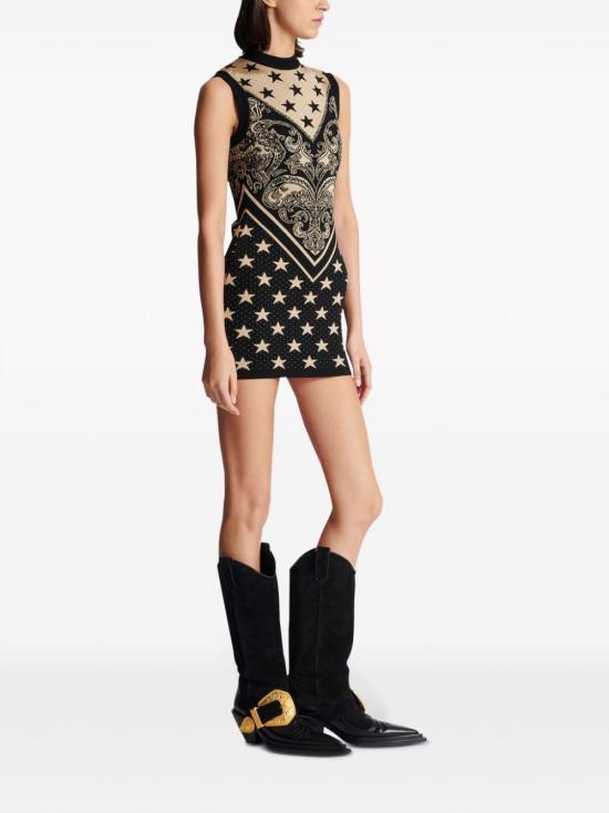  발망 미디 원피스 CF1R4205KF76 - BALMAIN