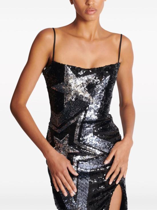  발망 숏 원피스 CF1RN113PC22 black - BALMAIN