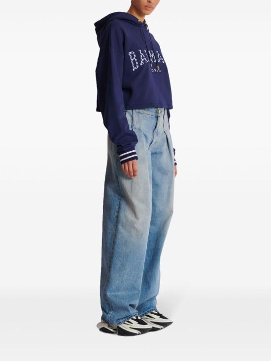  발망 후드 티셔츠 DF0JP033BC83SMN - BALMAIN