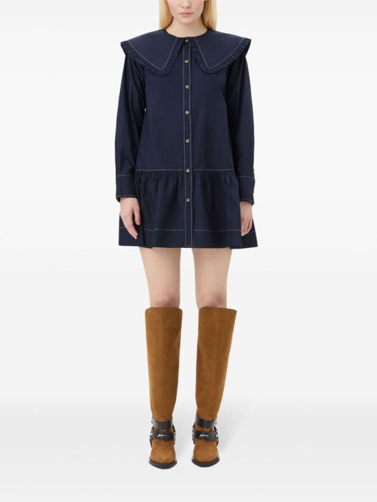  가니 숏 원피스 W0157 navy - GANNI