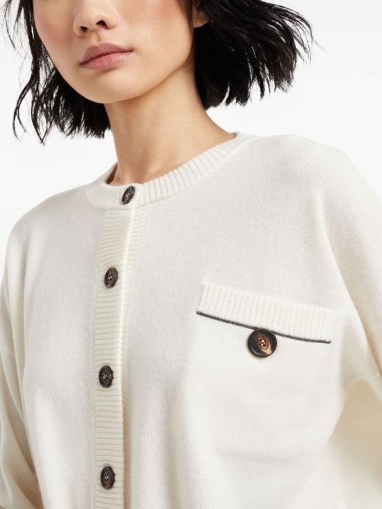  브루넬로 쿠치넬리 가디건 M12202906C2723 white - BRUNELLO CUCINELLI