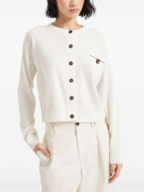  브루넬로 쿠치넬리 가디건 M12202906C2723 white - BRUNELLO CUCINELLI