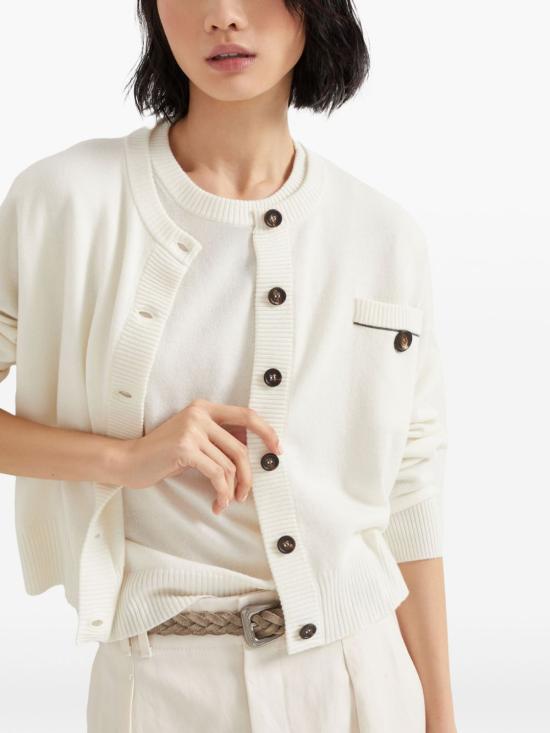  브루넬로 쿠치넬리 가디건 M12202906C2723 white - BRUNELLO CUCINELLI
