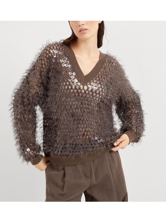  브루넬로 쿠치넬리 스웨터 M8ER23102C8705 brown - BRUNELLO CUCINELLI