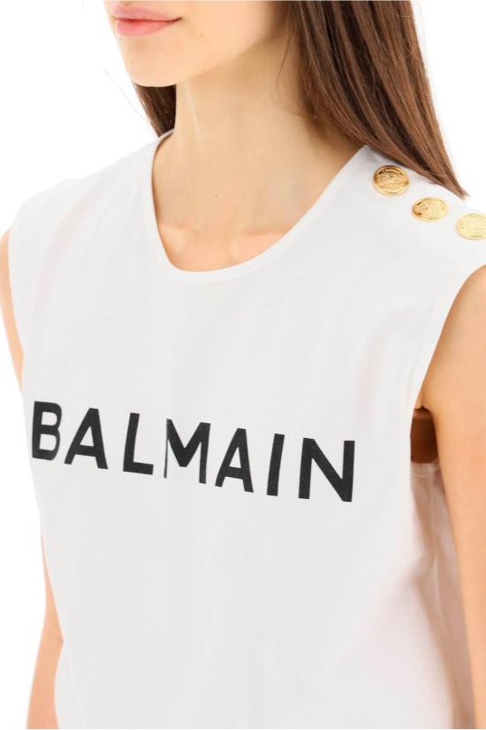  발망 반팔 티셔츠 AF1ED000B B02 WH DOM - BALMAIN
