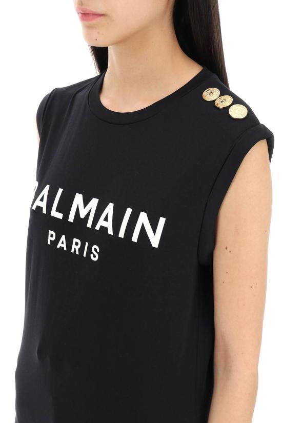  발망 반팔 티셔츠 CF1ED001 BB02 BK DOM - BALMAIN