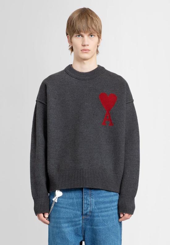  아미 스웨터 BFUKS006 018 084 DG DOM - AMI