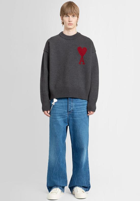  아미 스웨터 BFUKS006 018 084 DG DOM - AMI