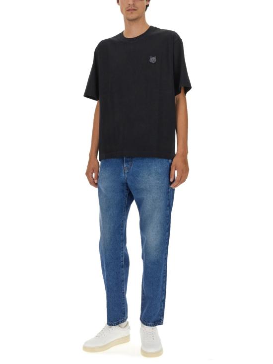  메종키츠네 반팔 티셔츠 LM00107KJ0119 BK DOM - MAISON KITSUNE