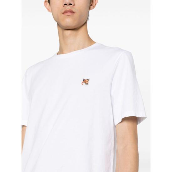  메종키츠네 반팔 티셔츠 LM00104KJ0008 WH DOM - MAISON KITSUNE