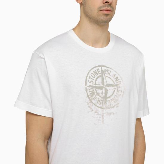  스톤 아일랜드 반팔 티셔츠 80152RC87 WH DOM - STONE ISLAND