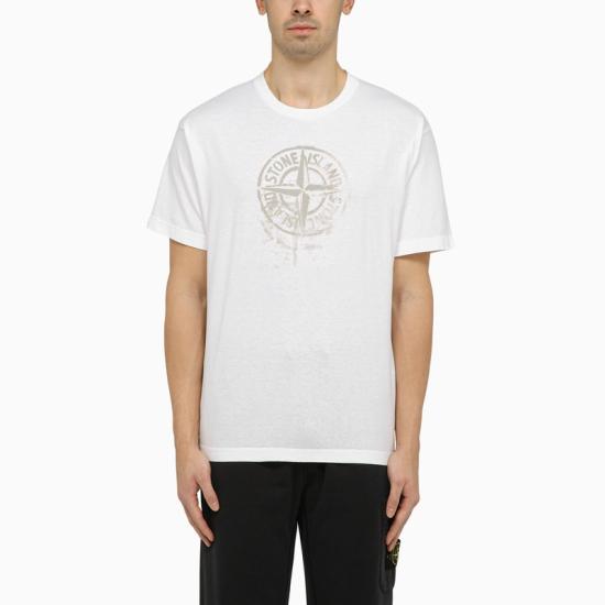  스톤 아일랜드 반팔 티셔츠 80152RC87 WH DOM