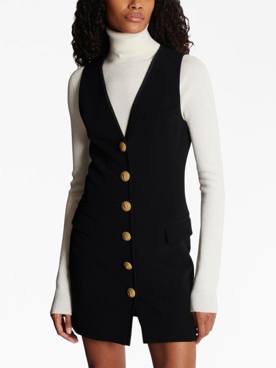  발망 미디 원피스 BF1R5534MB01 black - BALMAIN