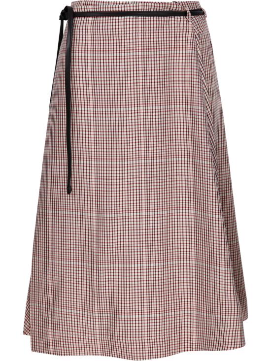 25SS 보테가베네타 미디 스커트 811228 V4Z81 9460 PEARL ABYSS SCARLET