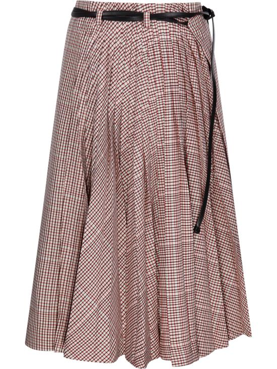 25SS 보테가베네타 미디 스커트 811228 V4Z81 9460 PEARL ABYSS SCARLET - BOTTEGA VENETA