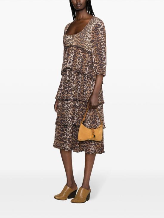  가니 미디 원피스 F8830 brown - GANNI