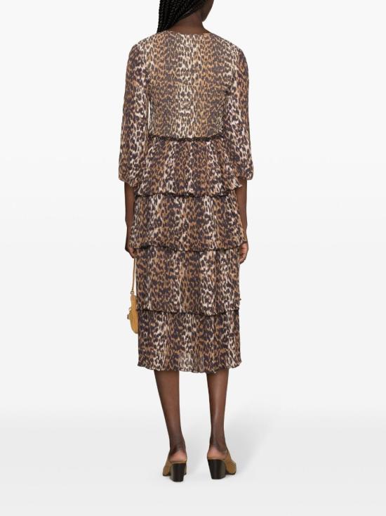  가니 미디 원피스 F8830 brown - GANNI