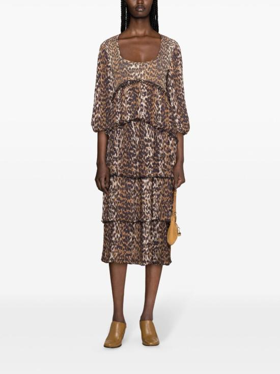  가니 미디 원피스 F8830 brown - GANNI