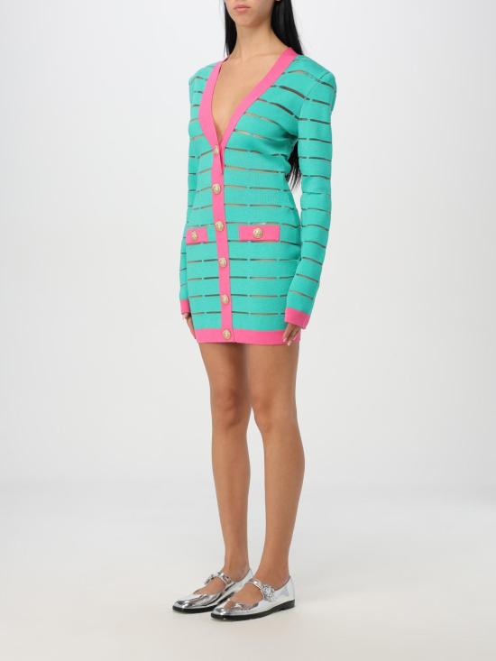 25FW 발망 숏 원피스 DF1R8053KG59 UIH Green - BALMAIN