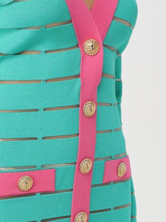 25FW 발망 숏 원피스 DF1R8053KG59 UIH Green - BALMAIN