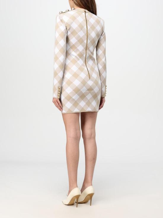 25FW 발망 숏 원피스 DF0R8739KH56 GVQ Beige - BALMAIN