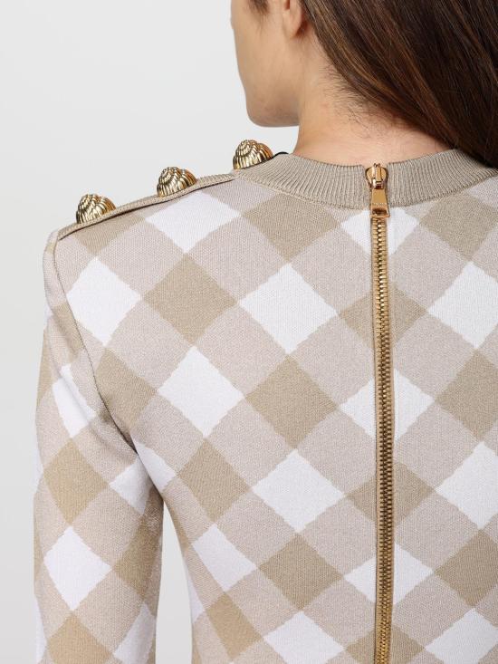 25FW 발망 숏 원피스 DF0R8739KH56 GVQ Beige - BALMAIN