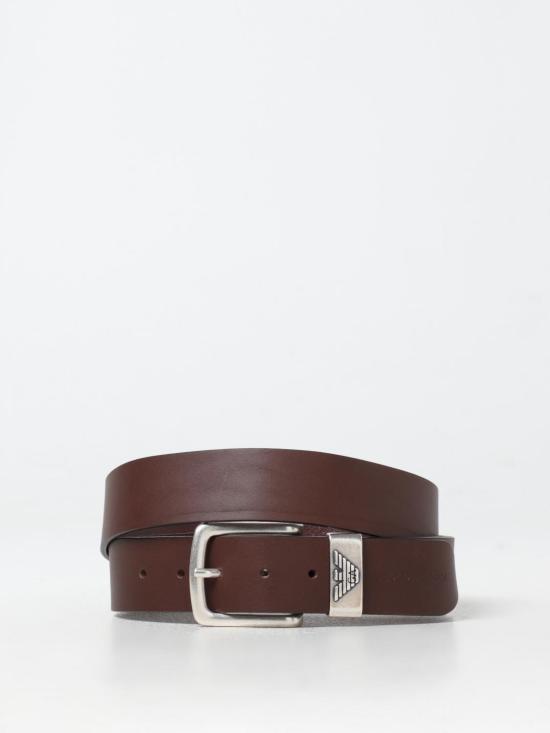 26FW 엠포리오 아르마니 로고 버클 가죽 벨트 Y4S201YDD6G 80005 Brown