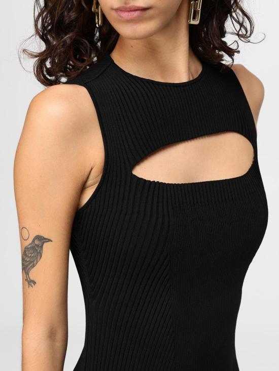 24FW 알렉산더 맥퀸 미디 원피스 798352Q1BAQ 1000 Black - ALEXANDER MCQUEEN