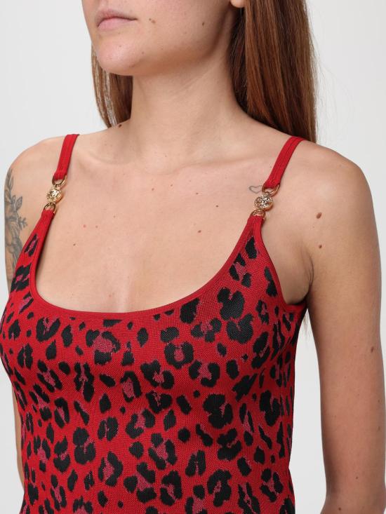 24FW 베르사체 미디 원피스 10113961A12236 1RB30 Red - VERSACE