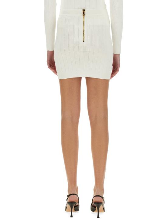  발망 숏 스커트 BF1LB290 KB070FA WHITE - BALMAIN