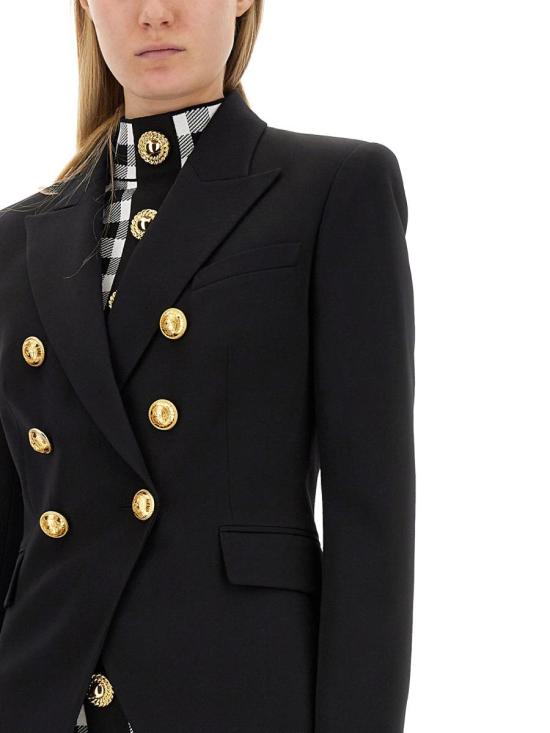  발망 / 여성 더블 브레스트 블레이저 BF1SG008 WC090PA Black BPG - BALMAIN