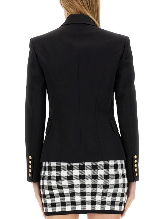  발망 / 여성 더블 브레스트 블레이저 BF1SG008 WC090PA Black BPG - BALMAIN