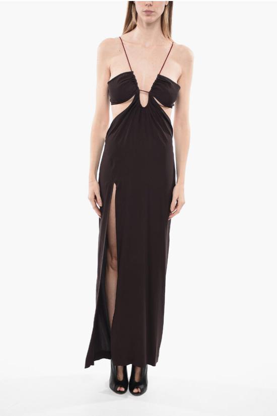  넨시 도자카 원피스 NDAW22 DR058B 0 CHOCOLATE Brown